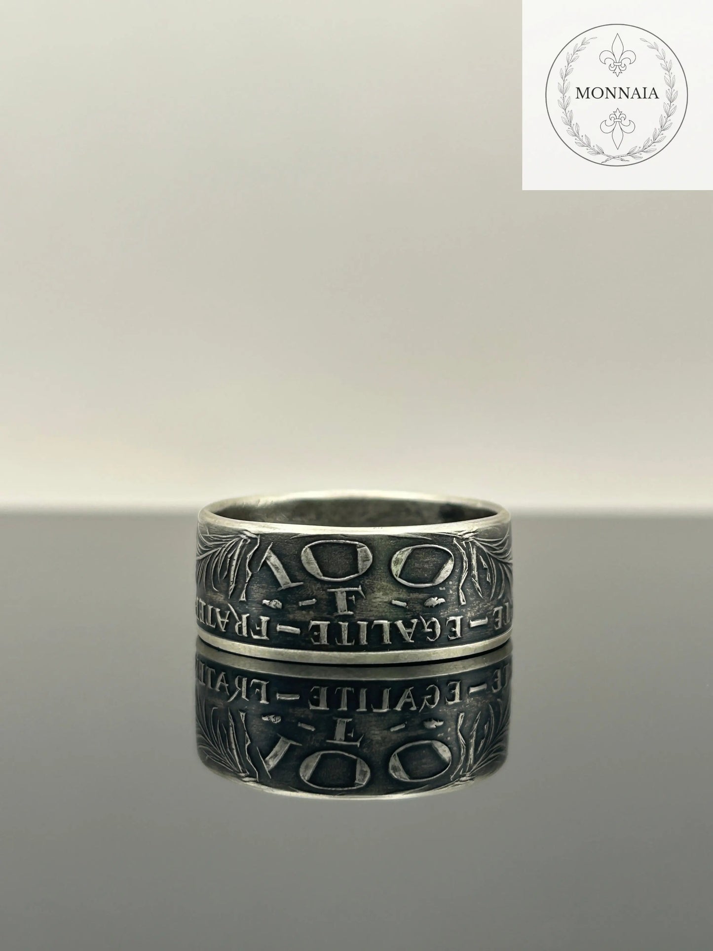 Bague pièce de monnaie Marie Curie en argent massif MONNAIA