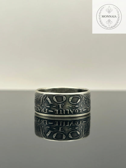 Bague pièce de monnaie Marie Curie en argent massif MONNAIA