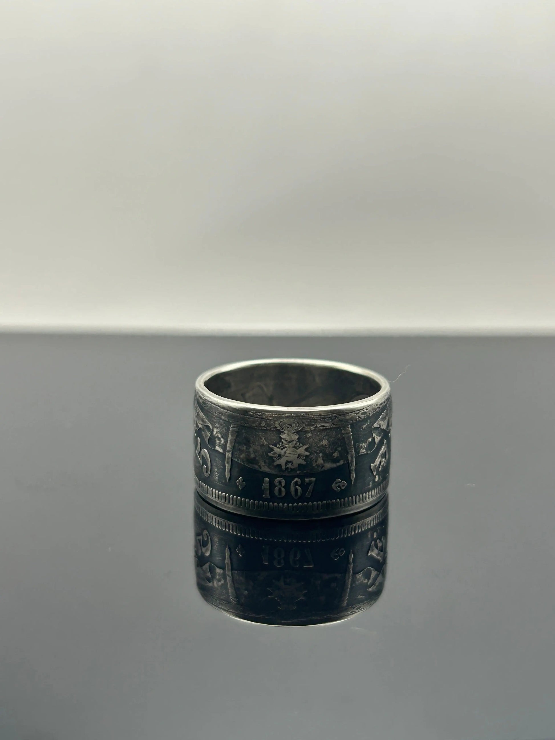 Bague pièce de monnaie NAPOLÉON III en argent massif MONNAIA