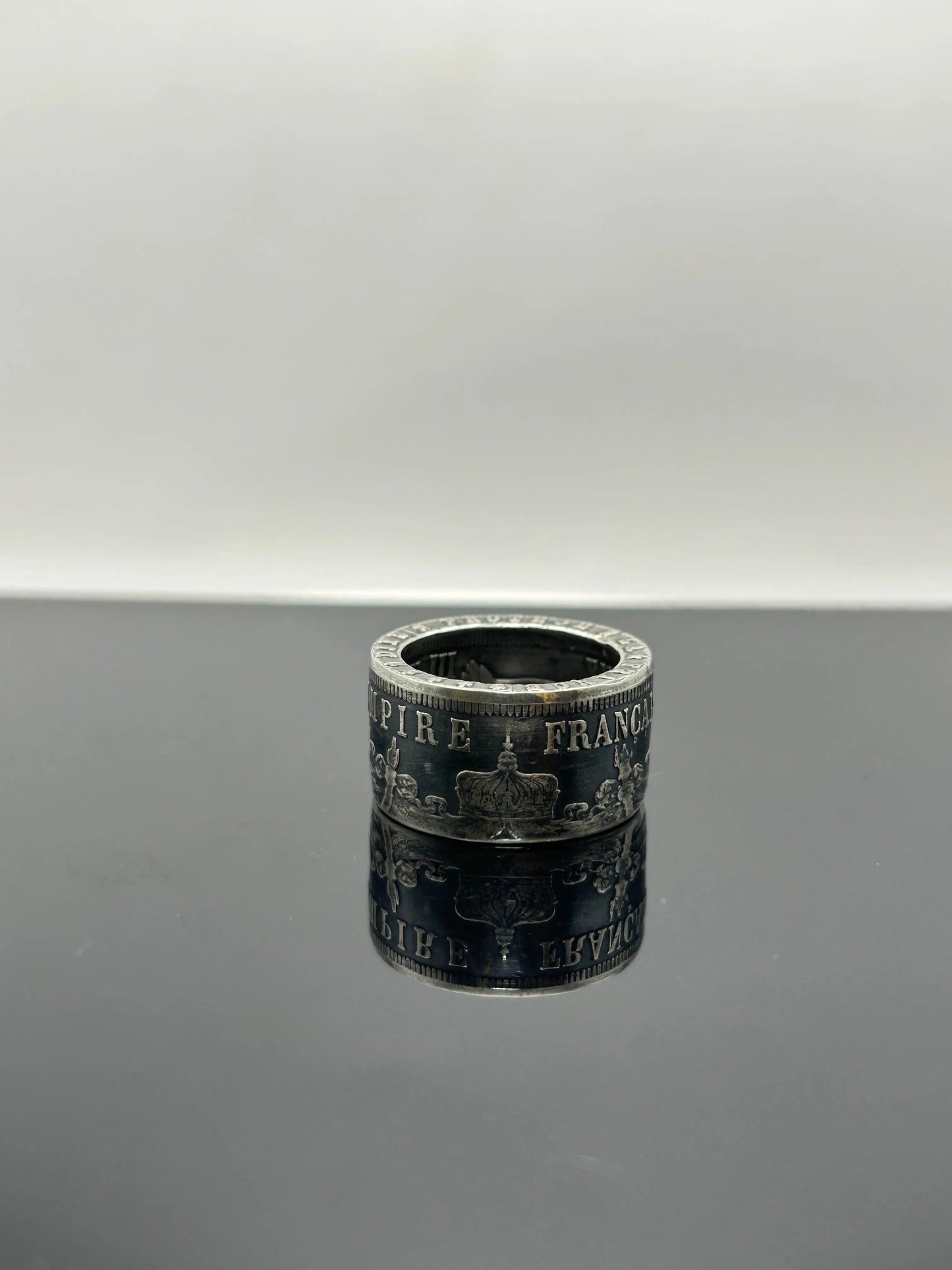 Bague pièce de monnaie NAPOLÉON III en argent massif MONNAIA