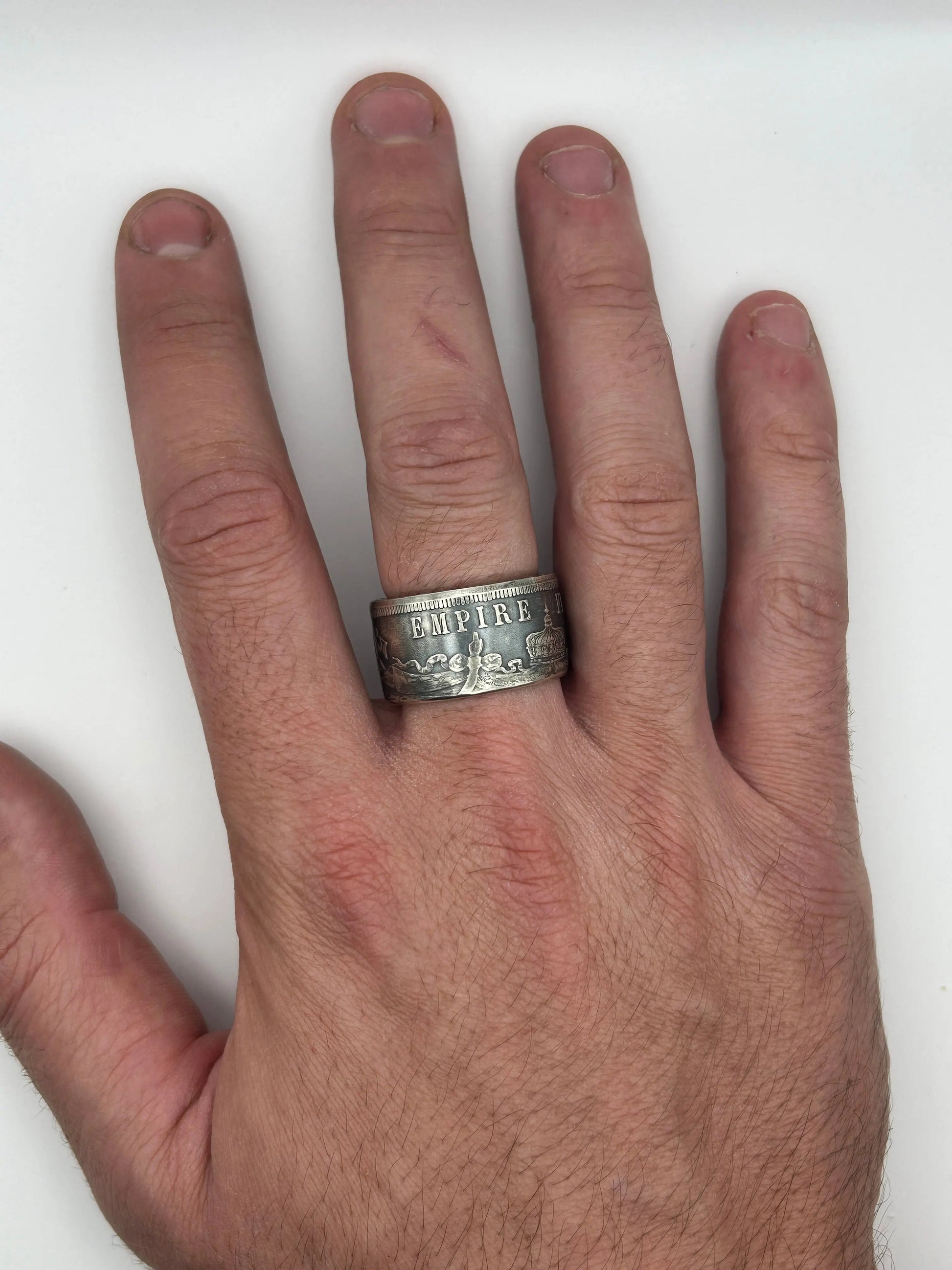 Bague pièce de monnaie NAPOLÉON III en argent massif MONNAIA