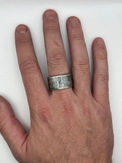 Bague pièce de monnaie NAPOLÉON III en argent massif MONNAIA