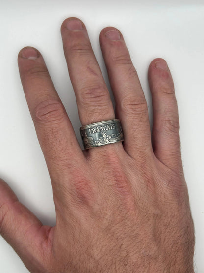 Bague pièce de monnaie NAPOLÉON III en argent massif MONNAIA
