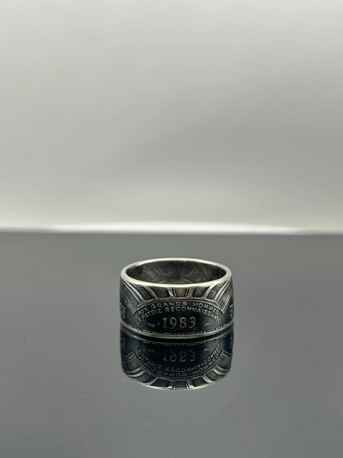 Bague pièce de monnaie PANTHÉON en argent massif MONNAIA