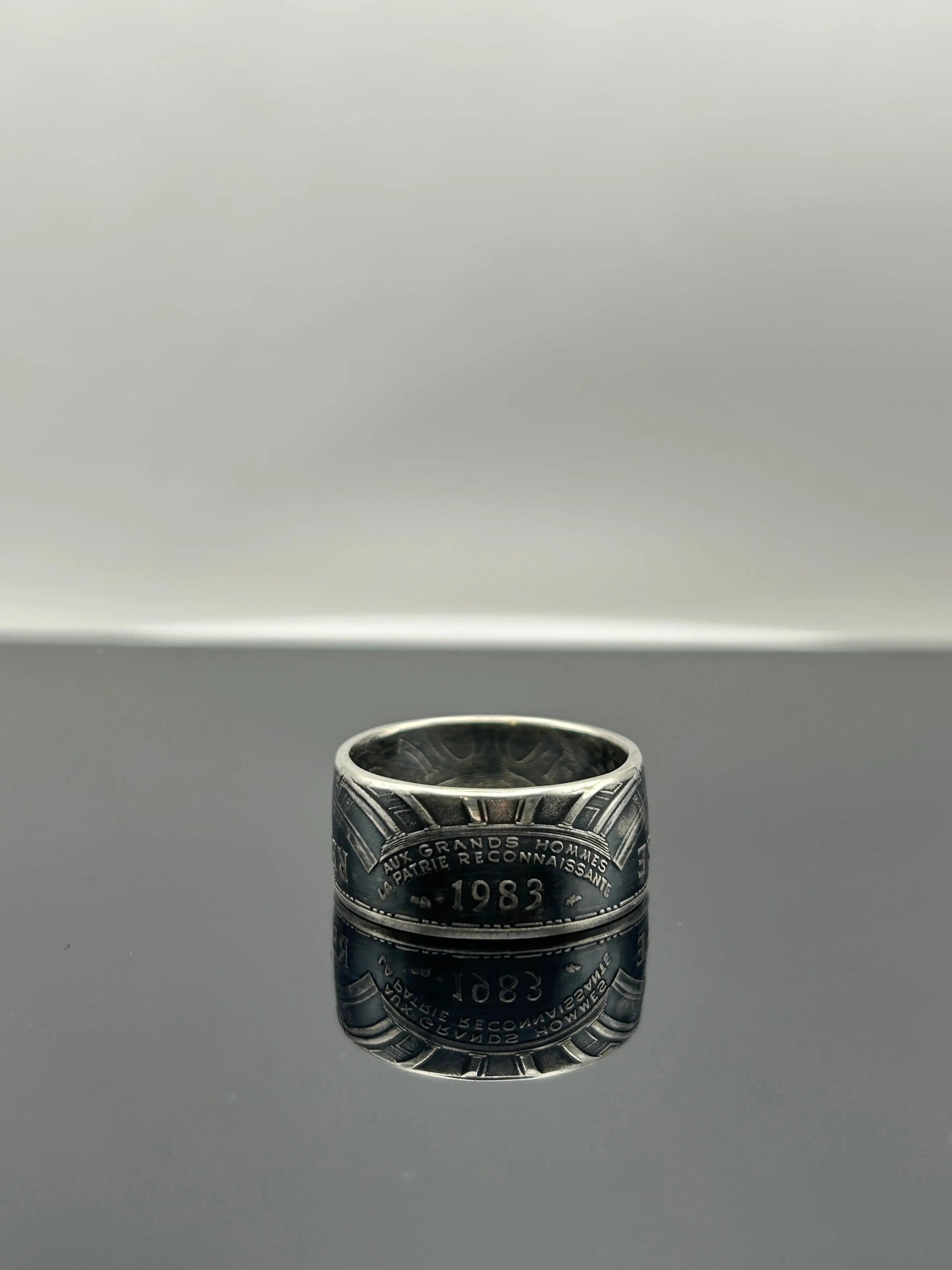 Bague pièce de monnaie PANTHÉON en argent massif MONNAIA