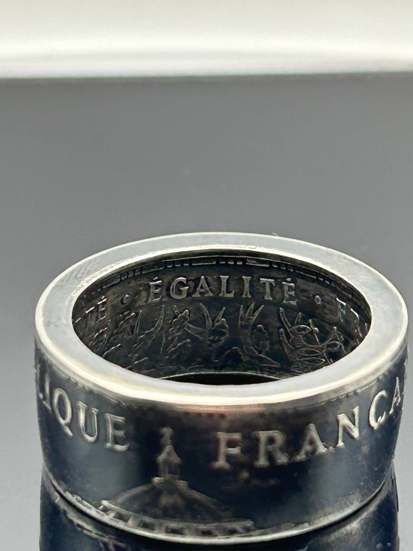 Bague pièce de monnaie PANTHÉON en argent massif MONNAIA