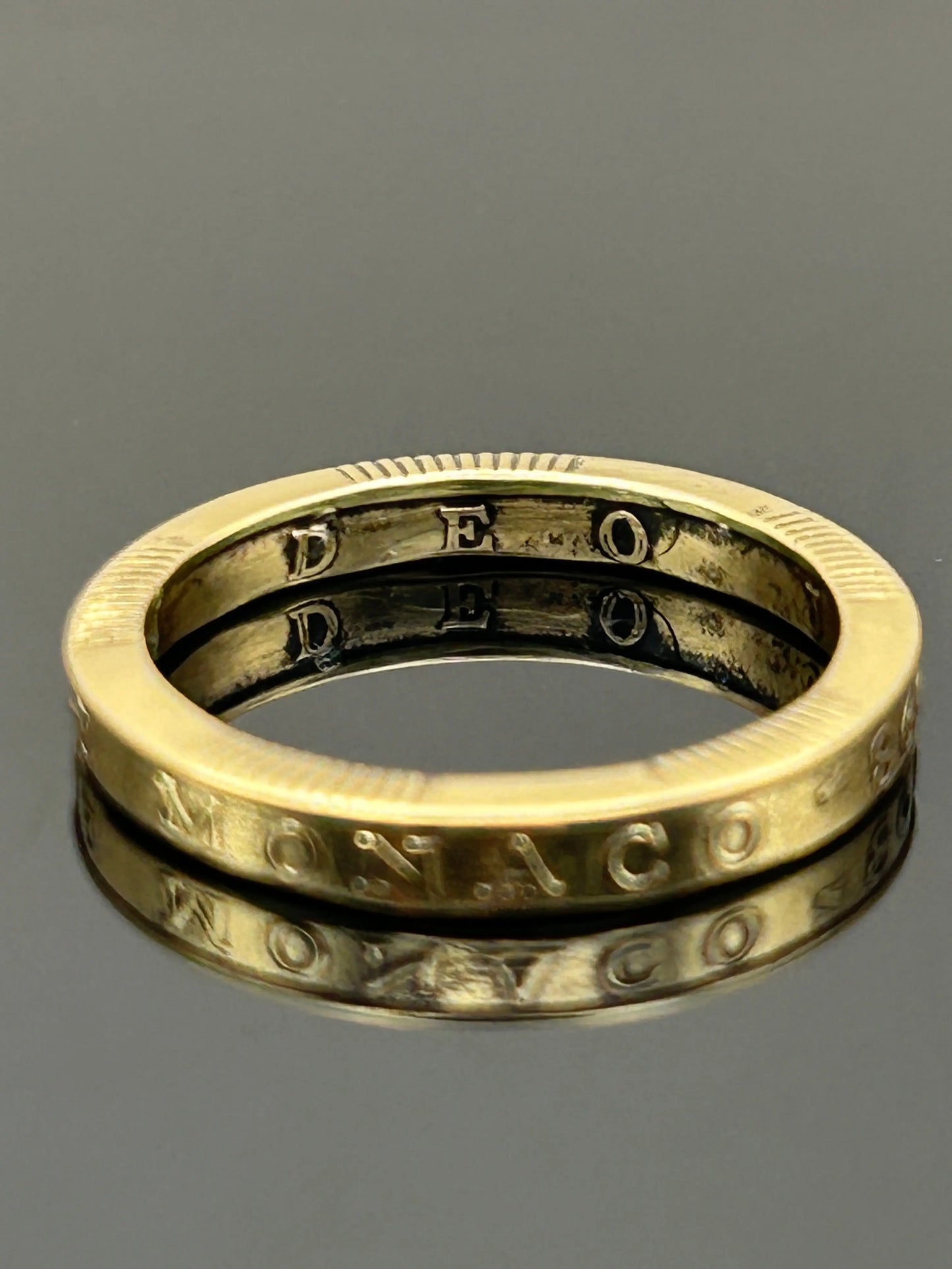 Bague pièce de monnaie Principauté de Monaco MONNAIA