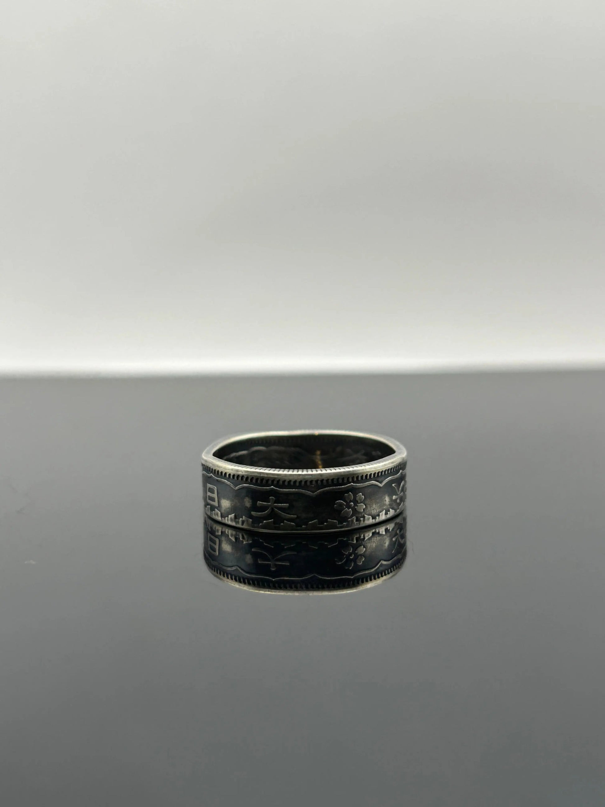 Bague pièce de monnaie SEN JAPONAIS (alliage d'argent 720%) MONNAIA