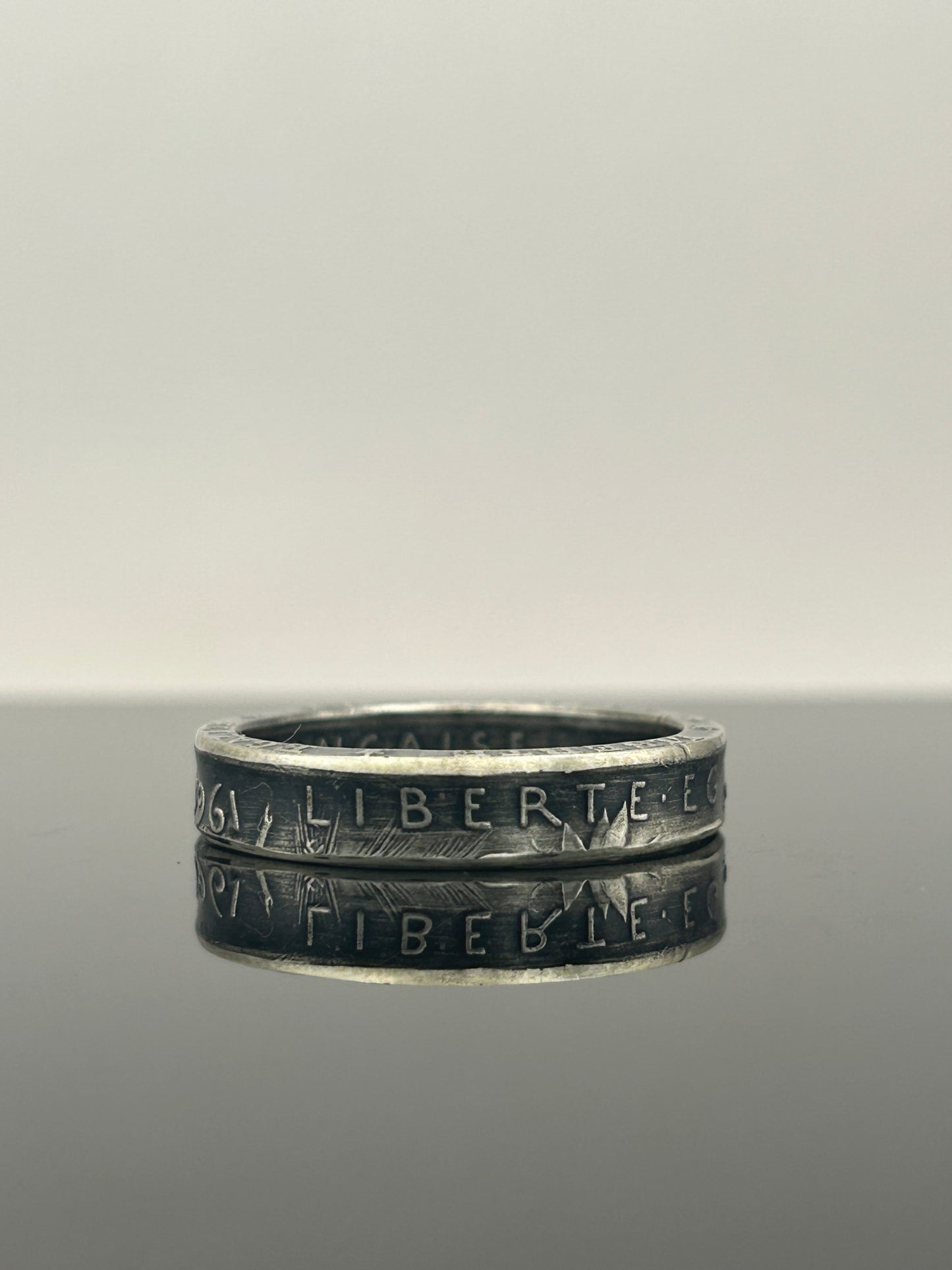 Bague pièce de monnaie petite Semeuse en argent massif MONNAIA