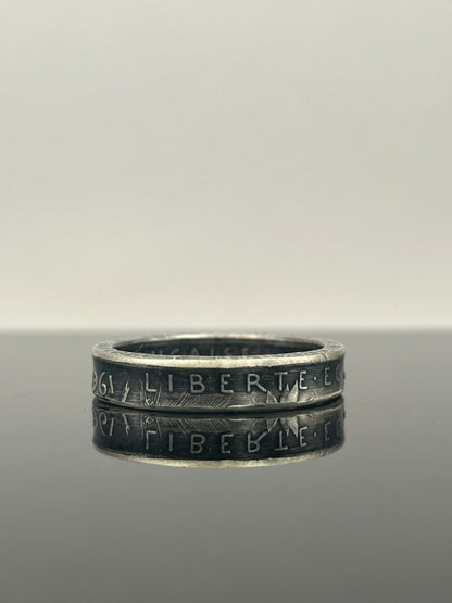 Bague pièce de monnaie petite Semeuse en argent massif MONNAIA