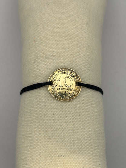 Bracelet en pièce de monnaie 10 centimes Marianne MONNAIA