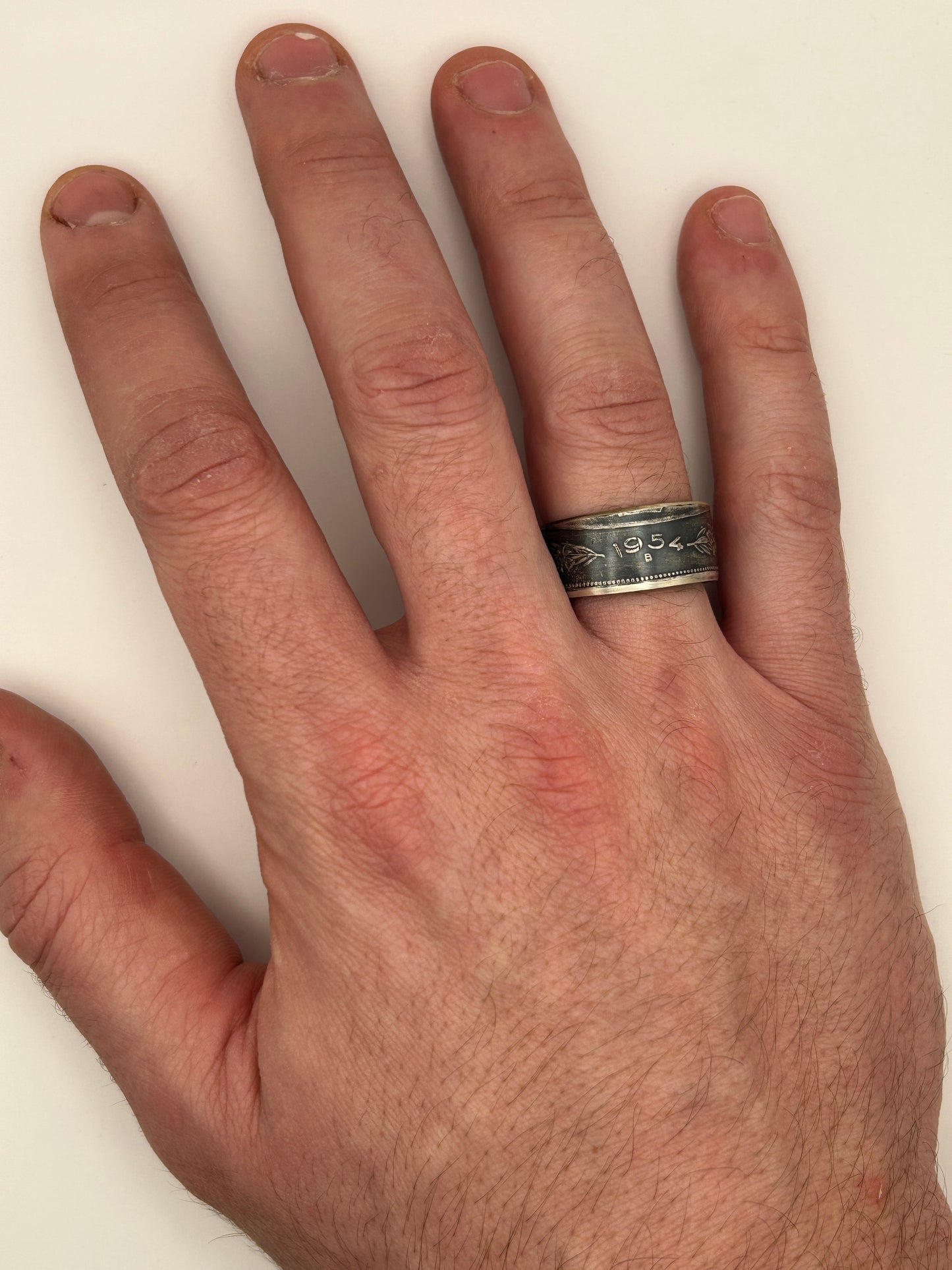 Bague pièce de monnaie 5 francs Suisse en argent massif Monnaia, bijou artisanal unique