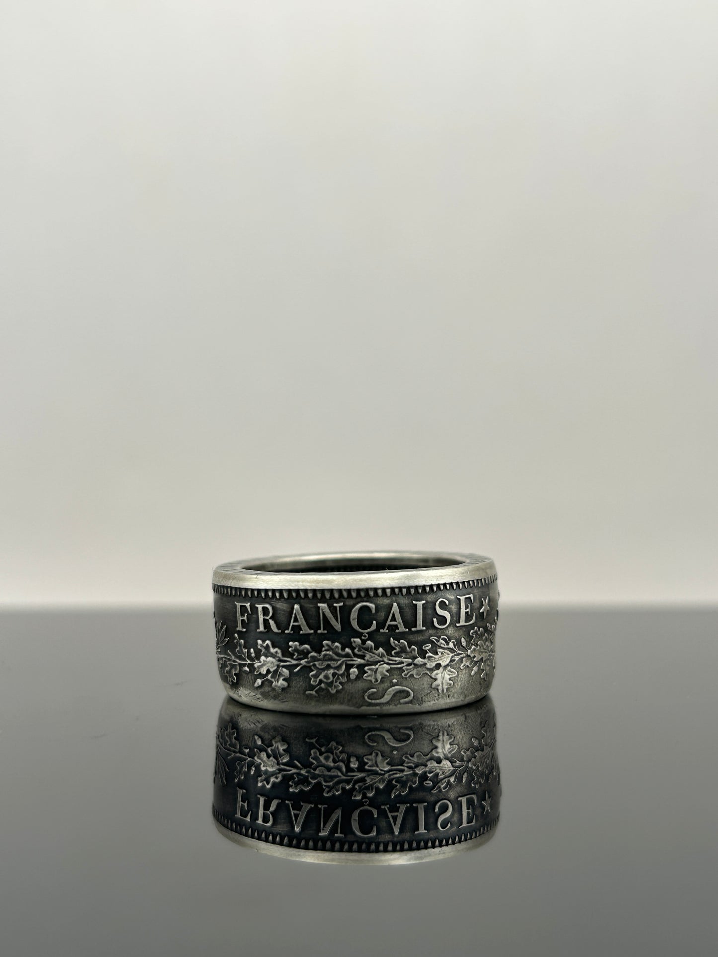 Bague pièce de monnaie 10 Francs République Française en argent massif