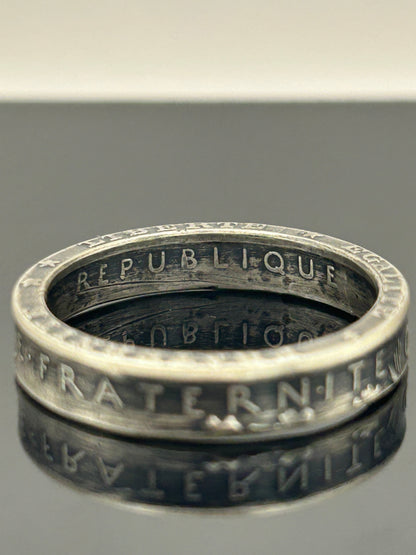 Bague pièce de monnaie petite Semeuse en argent massif MONNAIA