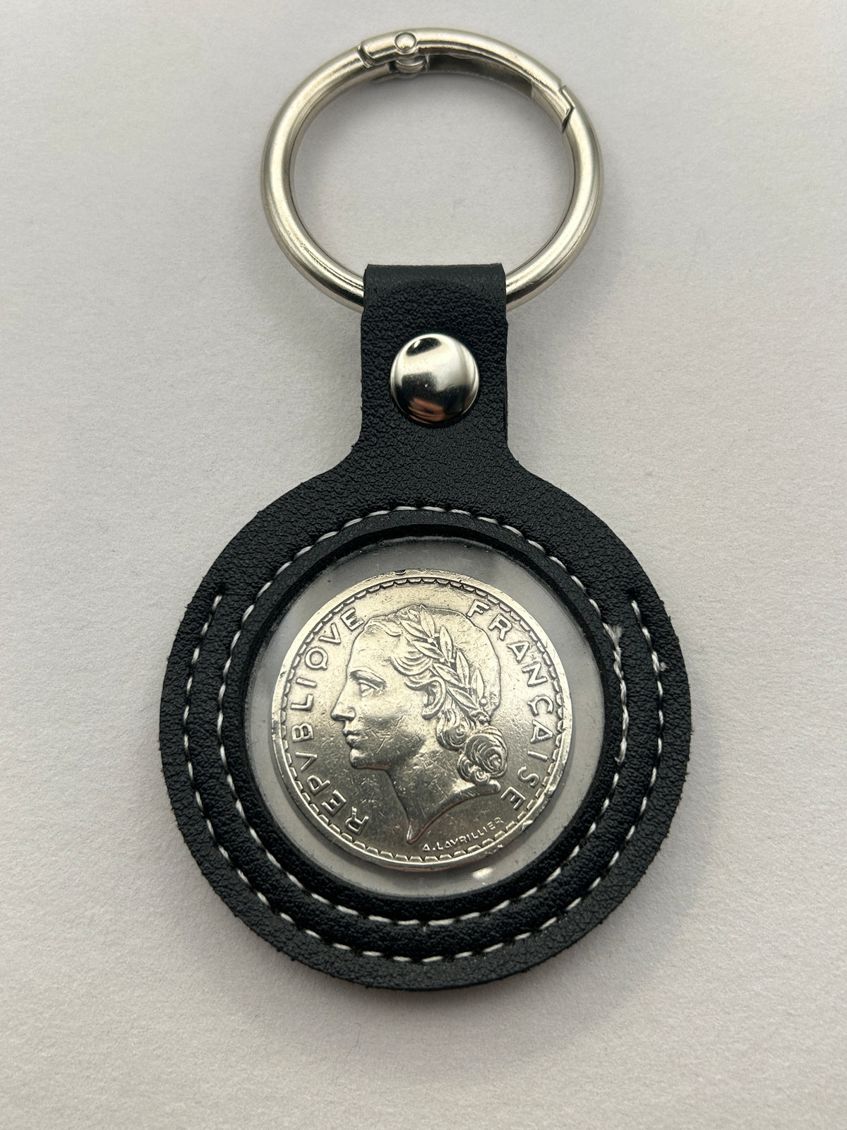 Porte-clés porte pièce de monnaie 5 francs Lavrillier