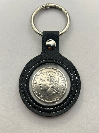Porte-clés porte pièce de monnaie 5 francs Lavrillier
