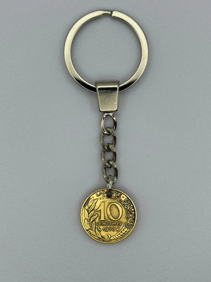 Porte-clés en pièce de monnaie – 10 centimes Marianne MONNAIA