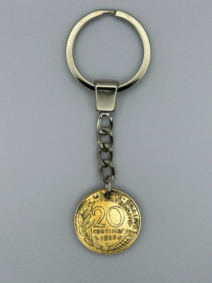 Porte-clés en pièce de monnaie – 20 centimes Marianne MONNAIA