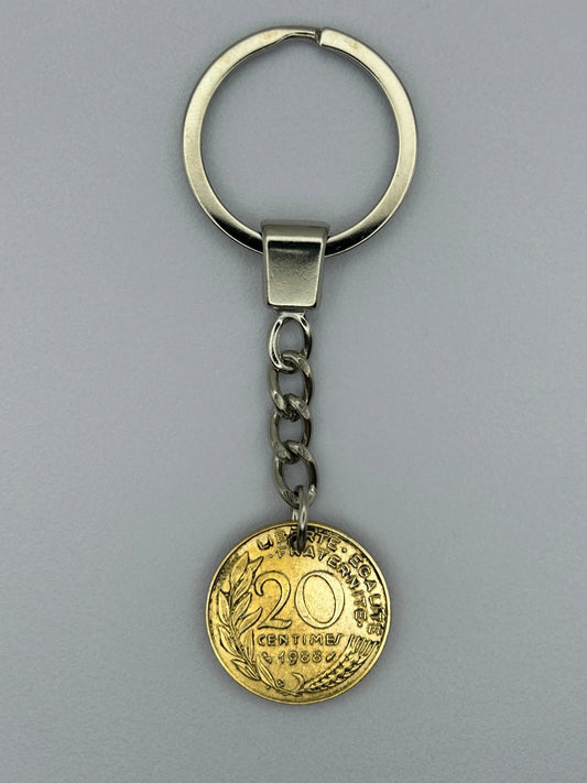 Porte-clés en pièce de monnaie – 20 centimes Marianne MONNAIA