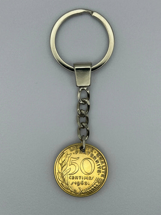 Porte-clés en pièce de monnaie – 50 centimes Marianne MONNAIA