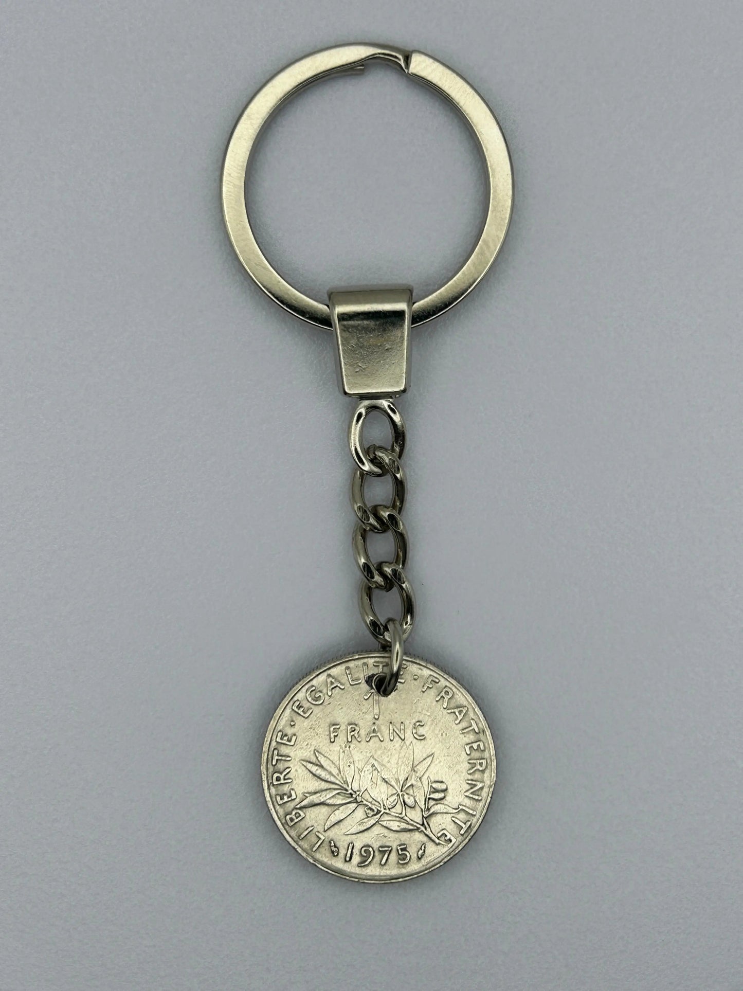 Porte-clés en pièce de monnaie 1 franc Semeuse artisanal et unique