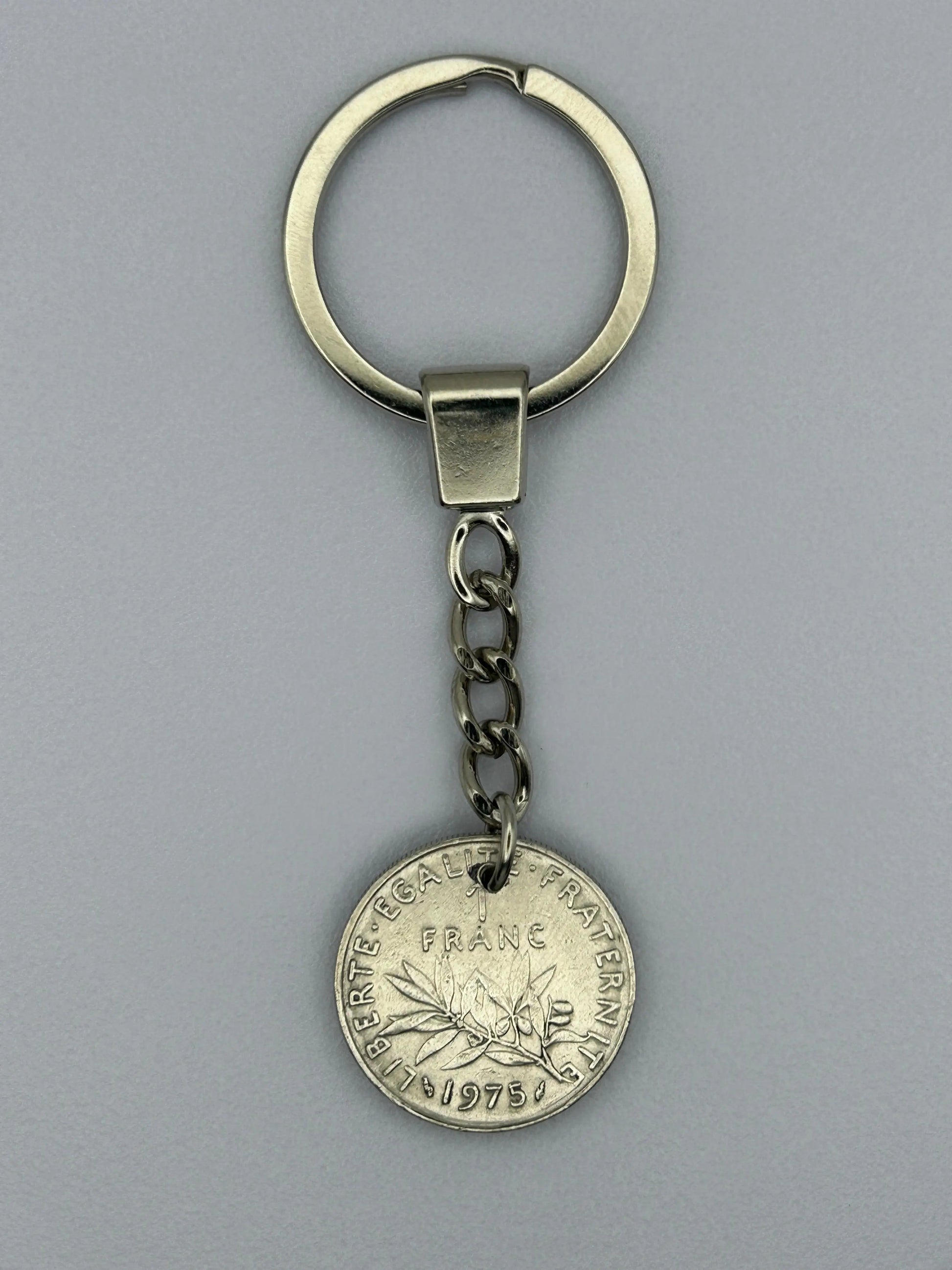 Porte-clés en pièce de monnaie 1 franc Semeuse artisanal et unique