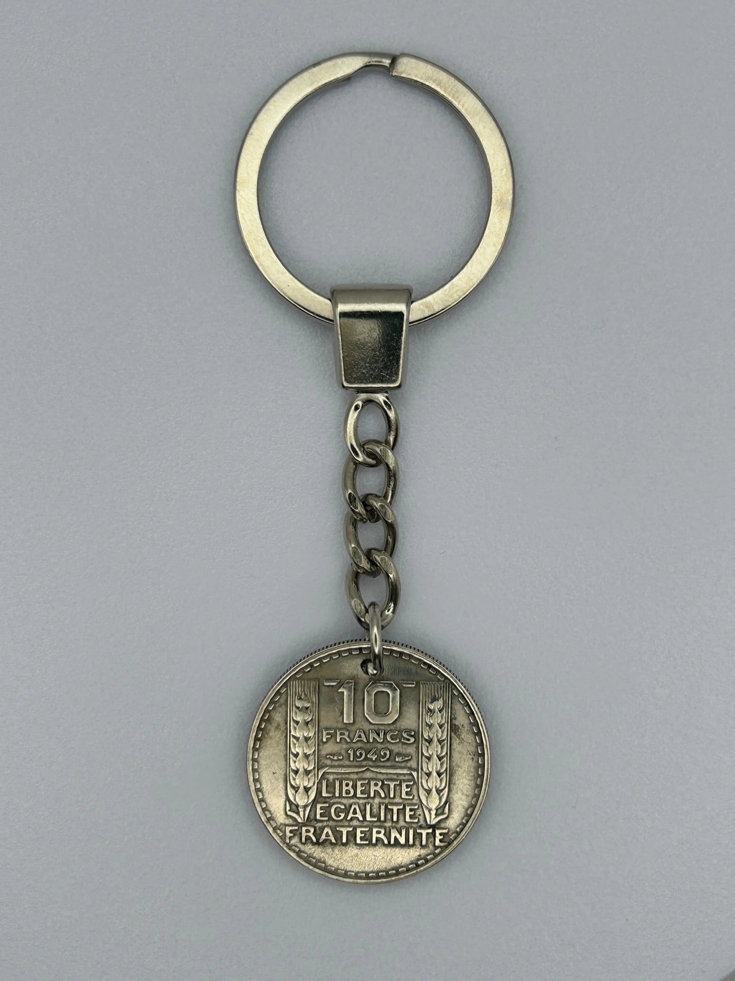 Porte-clés en pièce de monnaie 10 francs Turin artisanal et authentique